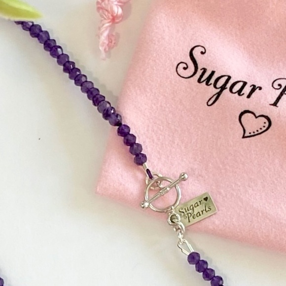 Amethyst and 14k White Gold Pearl Pendant Necklace - Picture 5 of 5